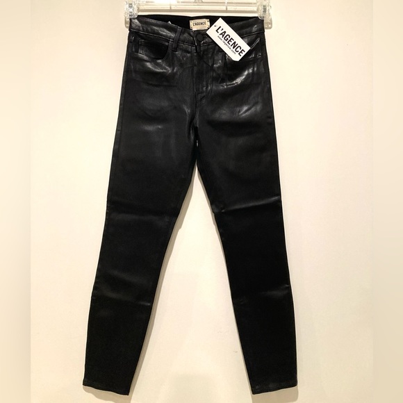 NWT, L’Agence Margot Coated Jean, Size 25, Black Coated - Picture 2 of 16